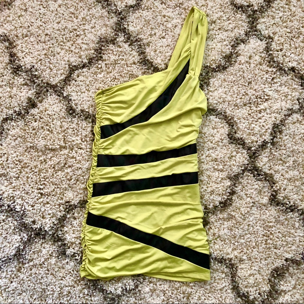 Arden B One Shoulder Ruched Extra Mini Dress